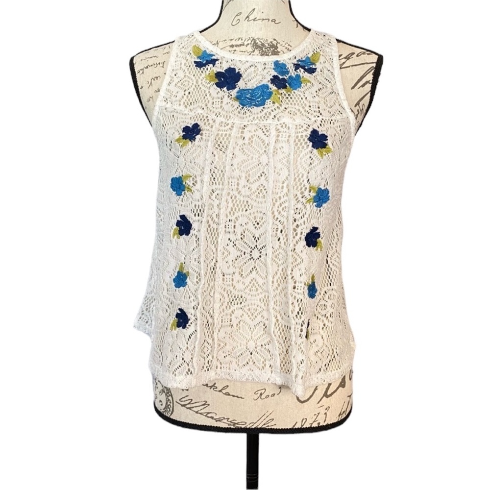 Mauve Embroidered Floral Lace Tank Cottagecore Dainty‎ Girlcore Open Back Sweet